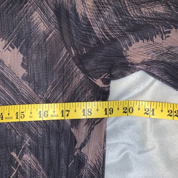 & Other Stories Black and tan Patterned Top pleated sheer maxi cover med - Picture 4 of 5